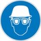 Pictogram 263 - round - “Helmet and eye protection mandatory”
